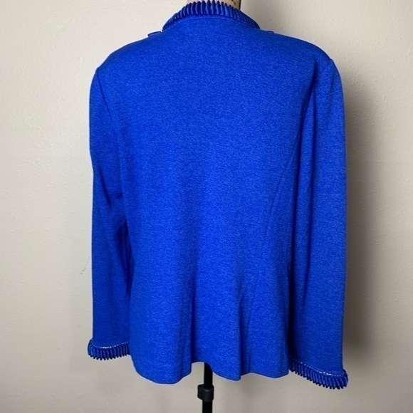 Vintage Dominique Palacios  Long Sleeve Dressy Sweater Jacket Cobalt Blue XL - Picture 2 of 8